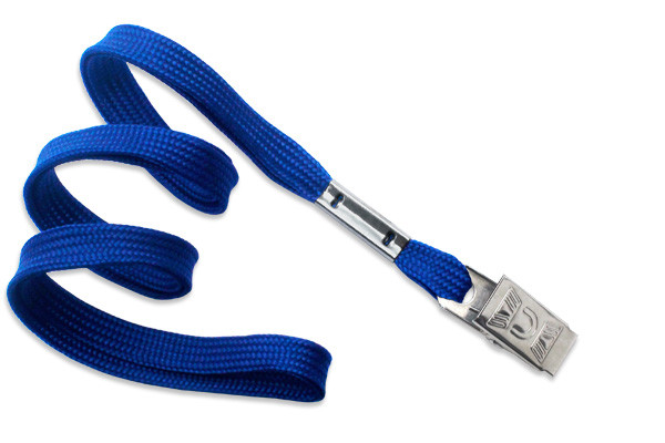 3/8" Blank Lanyard w/Bulldog Clip (Royal Blue) 2