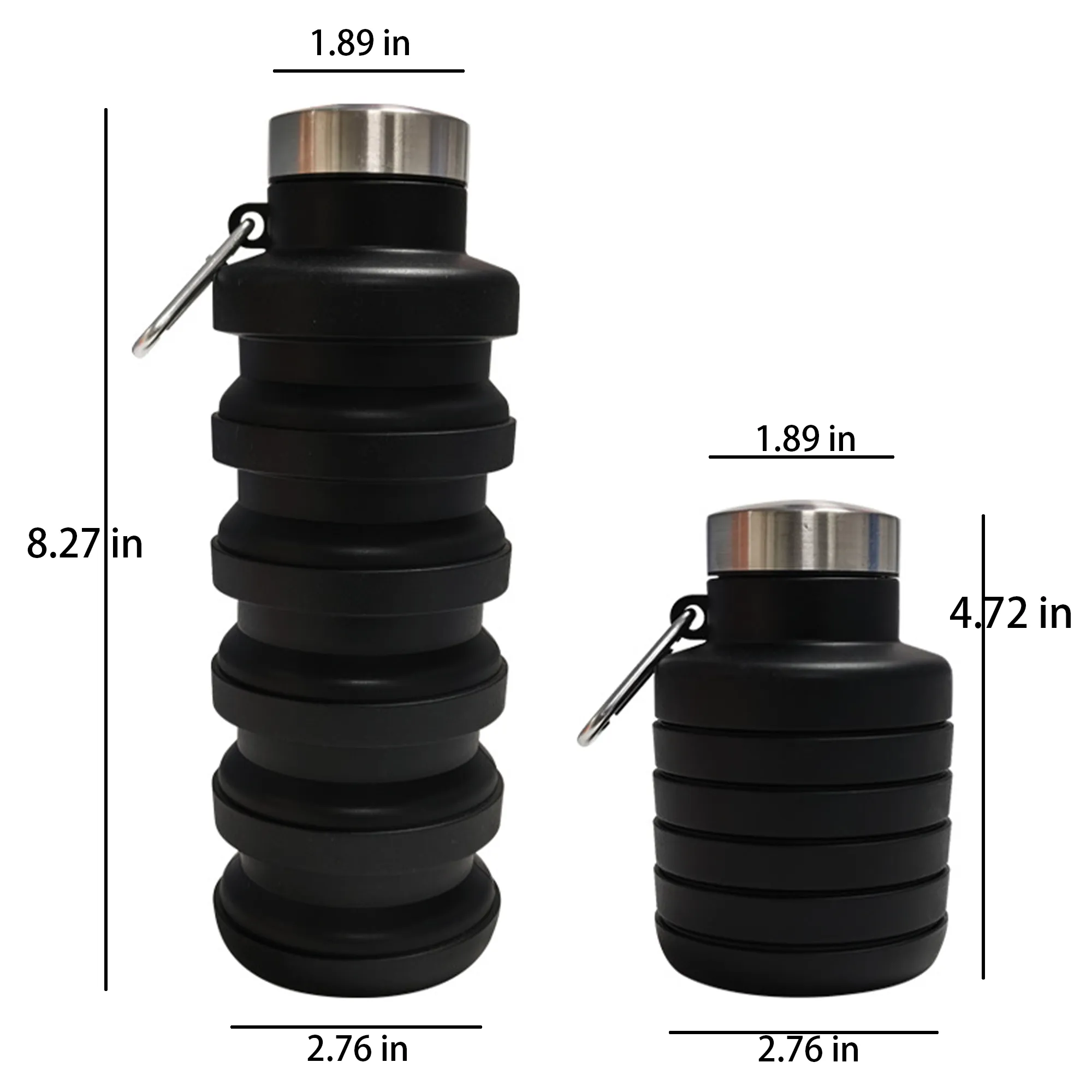 MOQ50 17oz Foldable Silicone Water Bottle 3