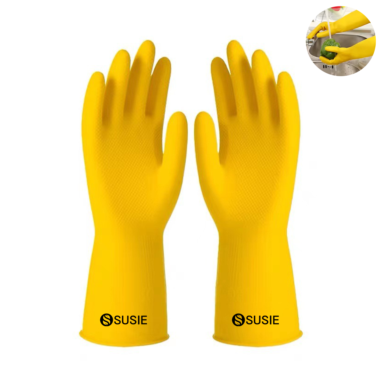 Kitchen Latex Rubber Waterproof Cleaning Gloves 8