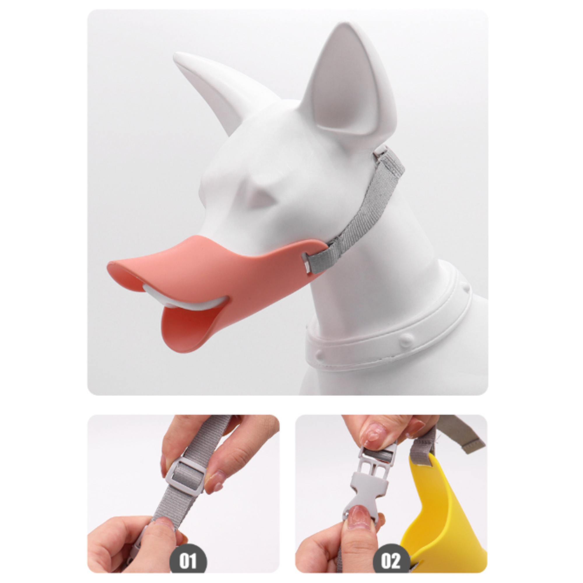 Pet Silicone Duckbill Safety Muzzle Bite Bark Scavenging Control 3