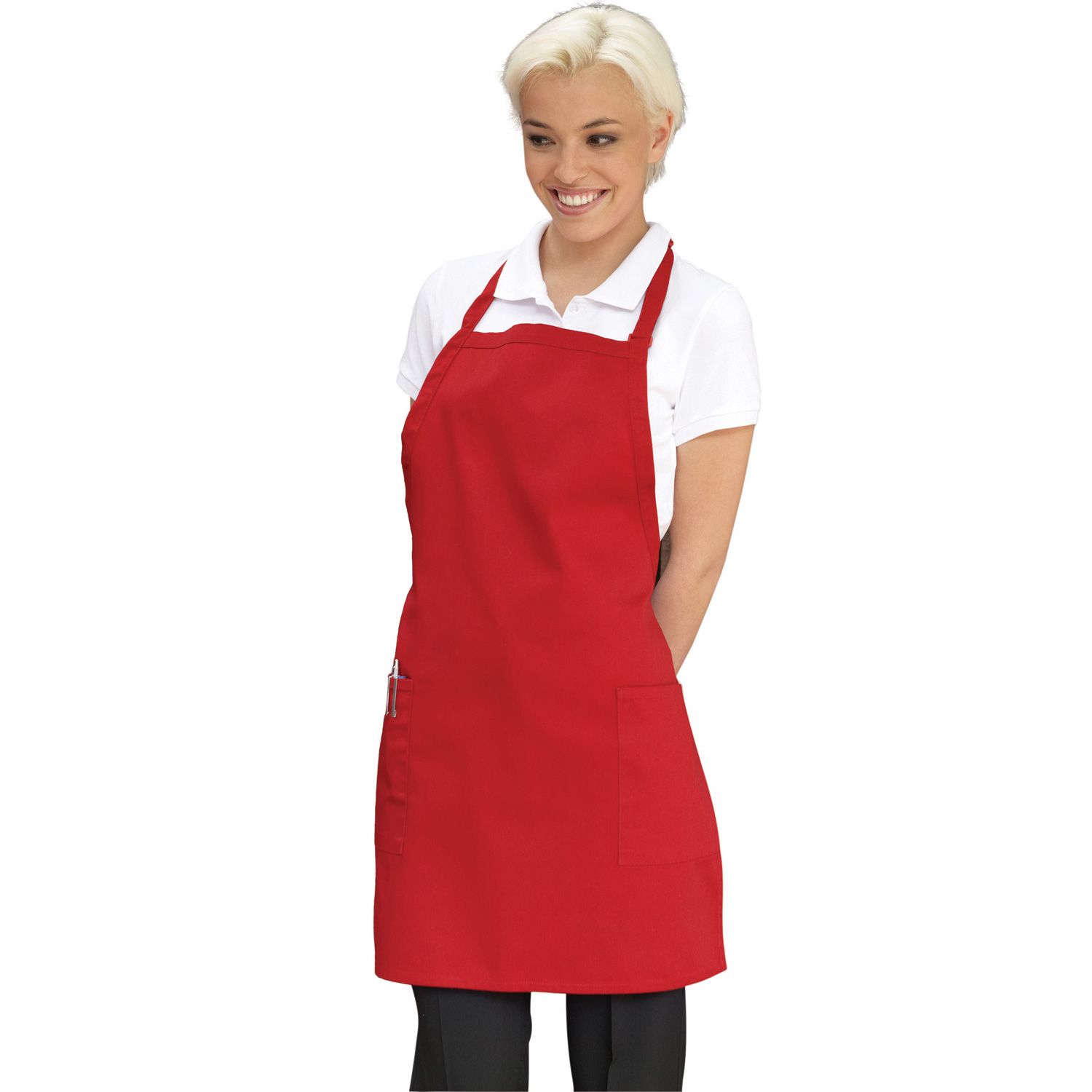 Red Deluxe Long Bib Apron 2