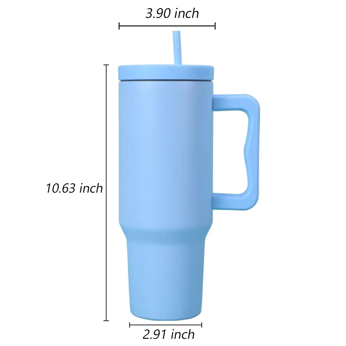 40 Oz Insulated Tumbler With Handle and Straw 4
