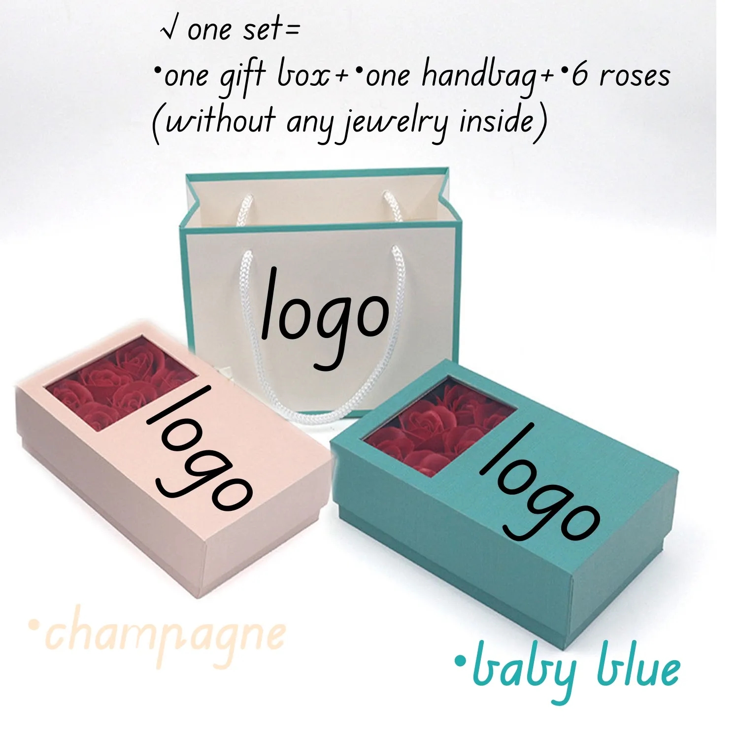 Set Jewelry Gift Box with Lids Six Eternal Rose Inside 6