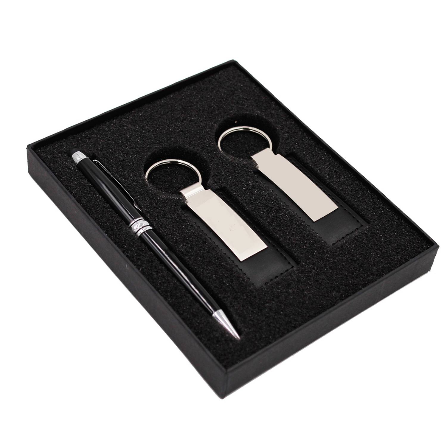 PU Leather Keychain Aluminum Pen Business Gift Set 6