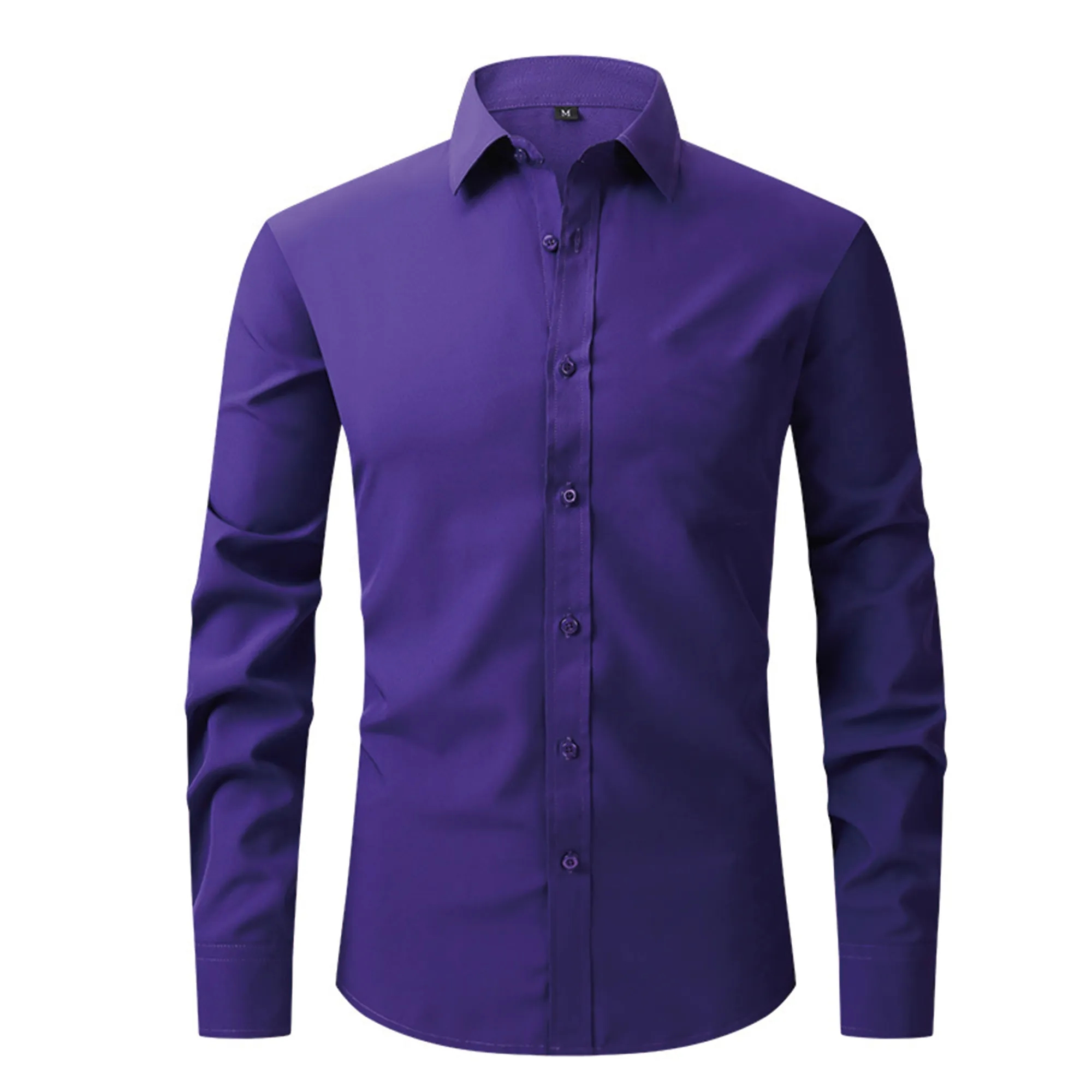 Non-Iron Wrinkle-Resistant Business Solid Color Shirt 8