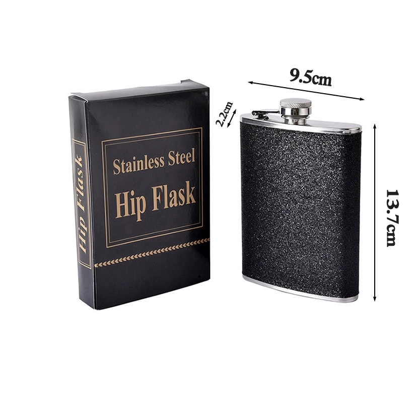 6Oz Colorful Glitter Coating Wine Flask For Women Men 2