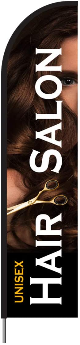 Hair Salon Feather Flag Kit 15' Feet Feather Flag Sign Outdoor Banner 1