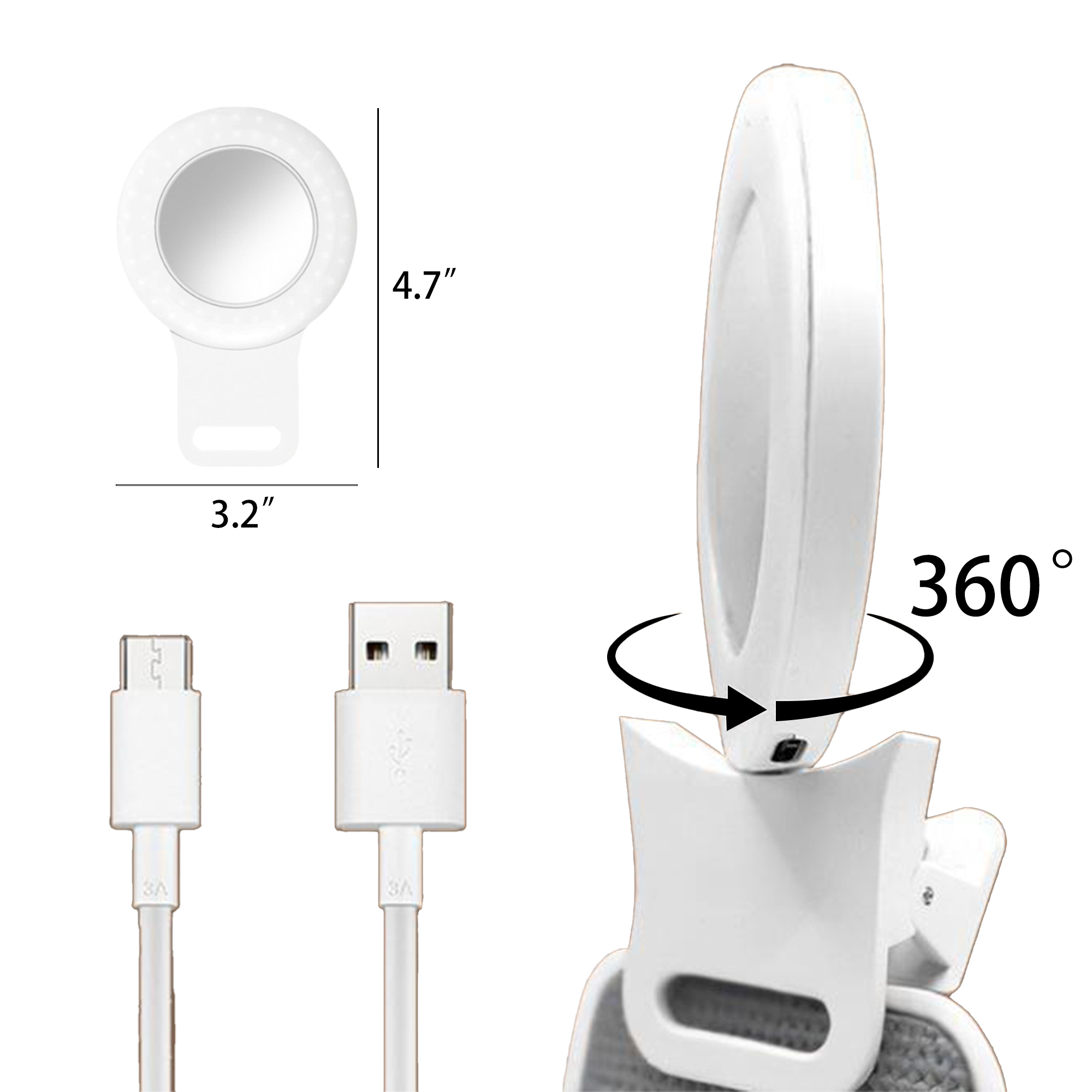 Clip-On Ring Light With Touch Control For Live Streaming 1