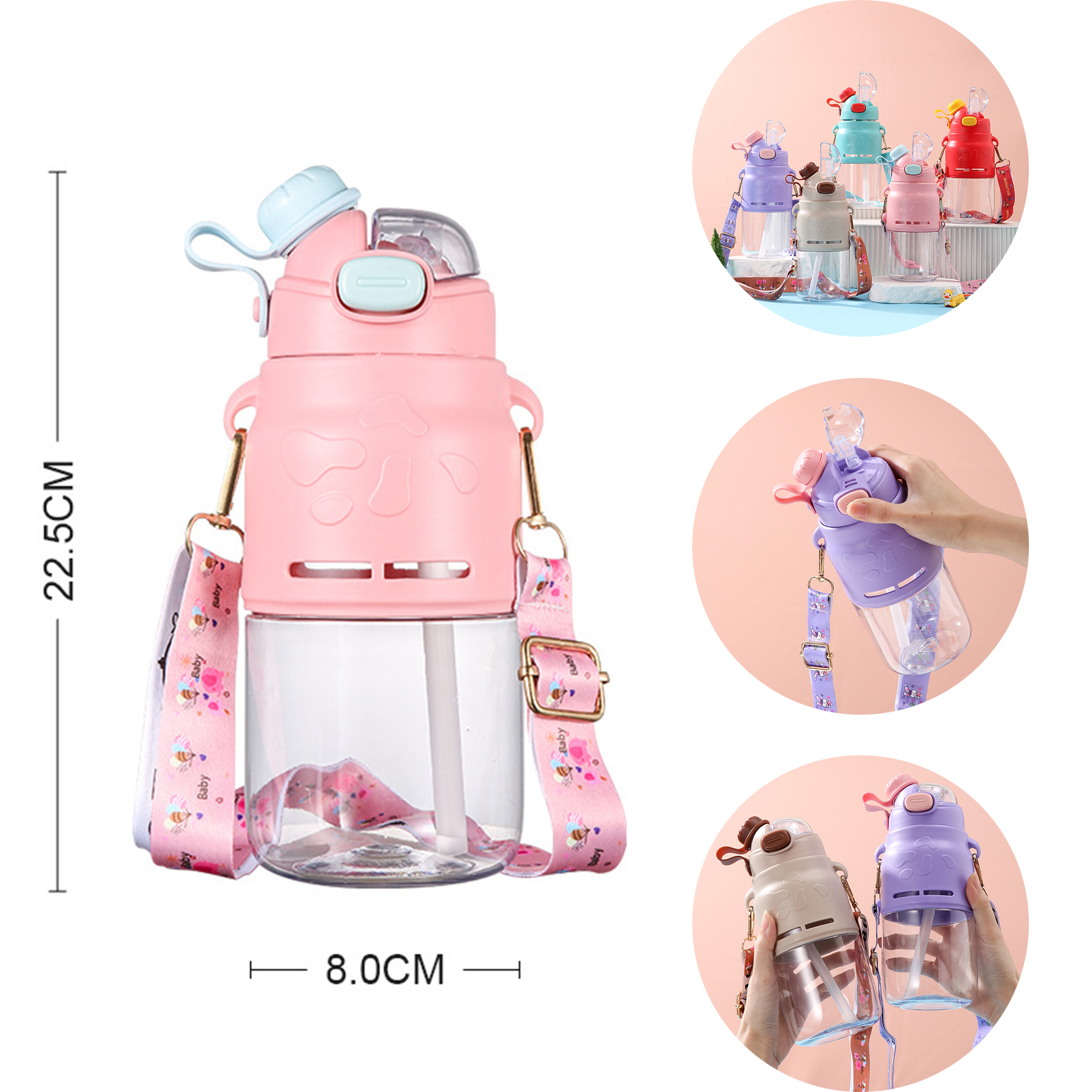 Water Bottle with Straw 2