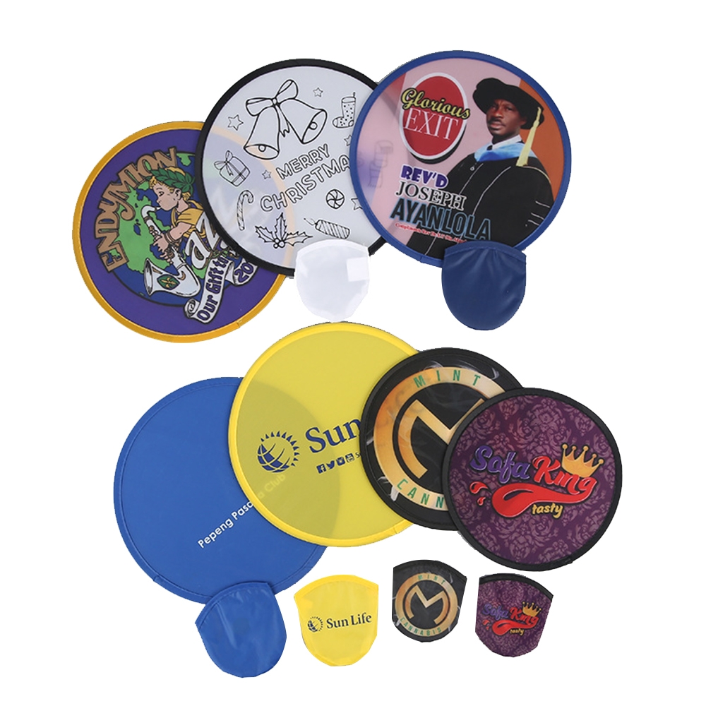 10" Full Color Fold Up Flying Disc w/ Pouch 2