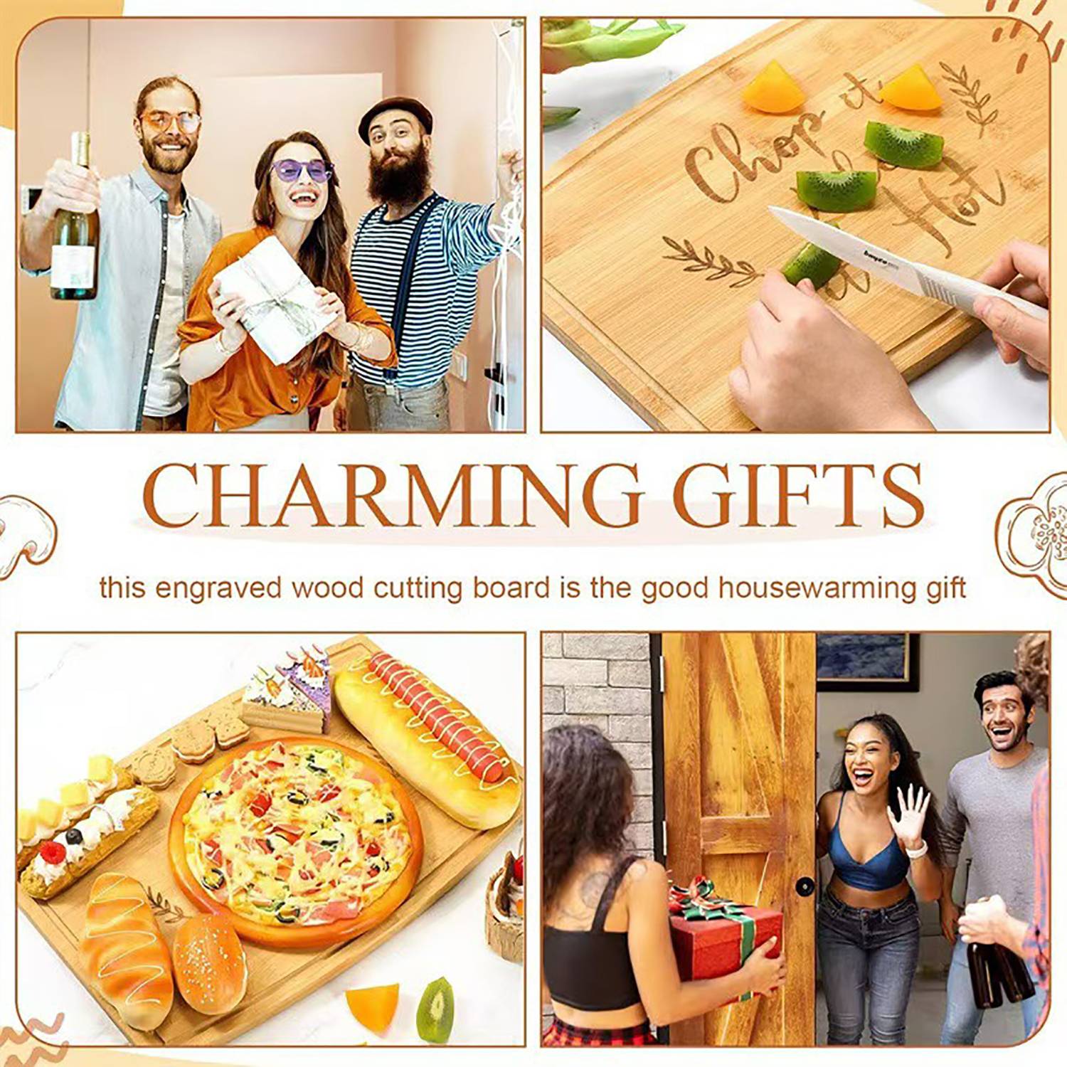 Wooden Cutting Board w/ Drainage Groove 6