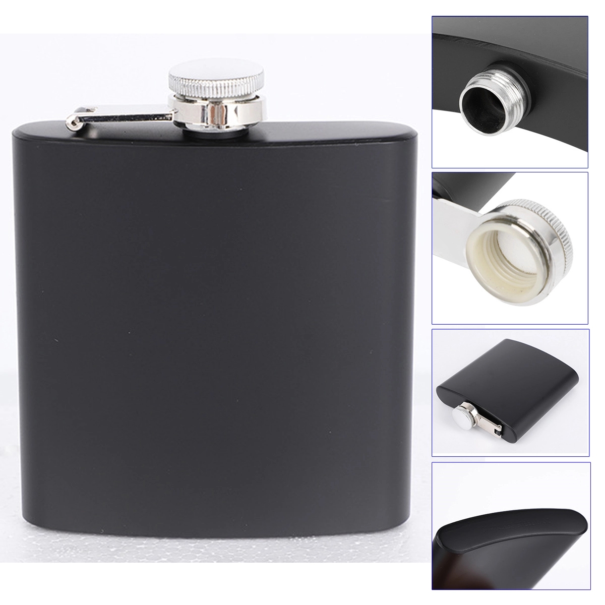 6oz Stainless Steel Hip Flask, custom water bottle with logo imprint 4