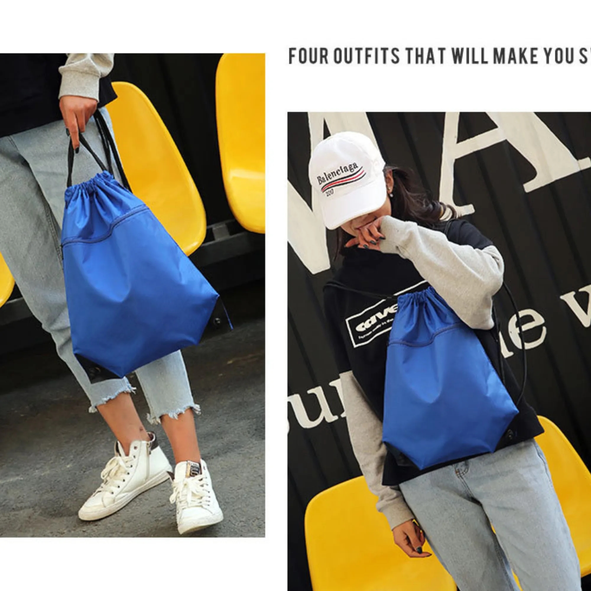 Waterproof Drawstring Bags Sports Backpack With Zipper 6
