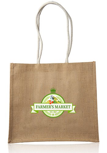 Jute Bags with Rope Handle, custom tote bag with logo imprint 2