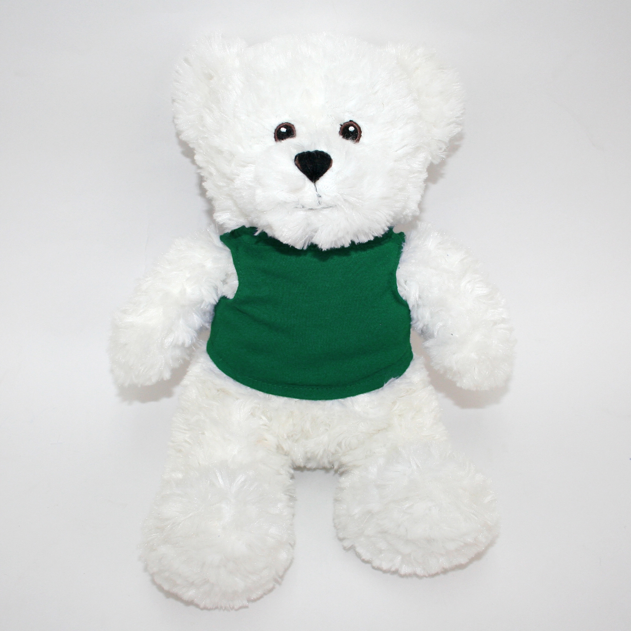 12" White Bear with Embroidered Eyes 13
