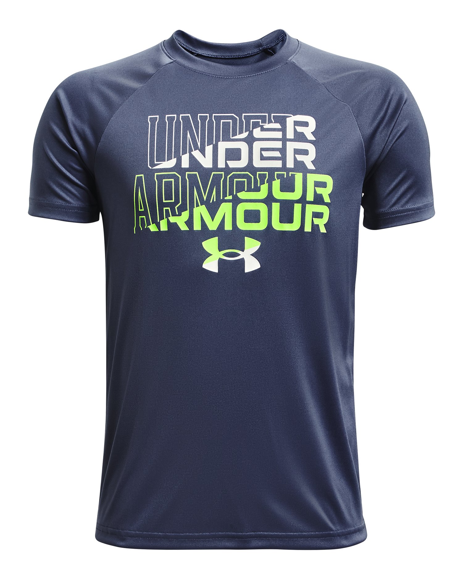 Boys' UA Tech Wordmark Logo Short Sleeve  4