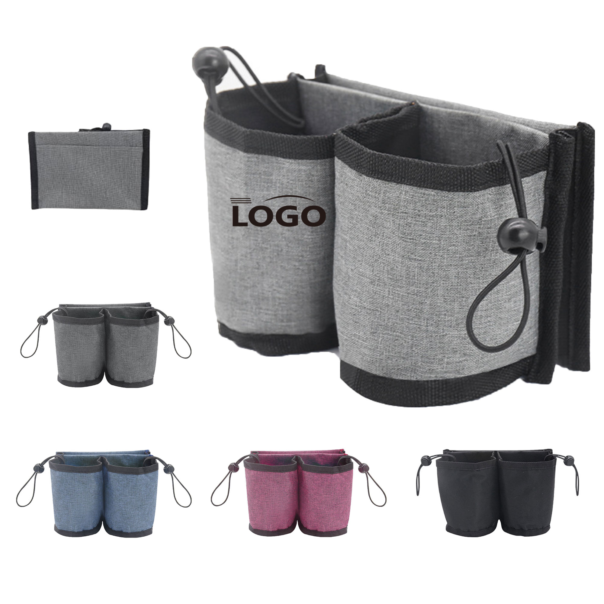 Dual-Pocket Travel Luggage Cup Holder Sleeve 5