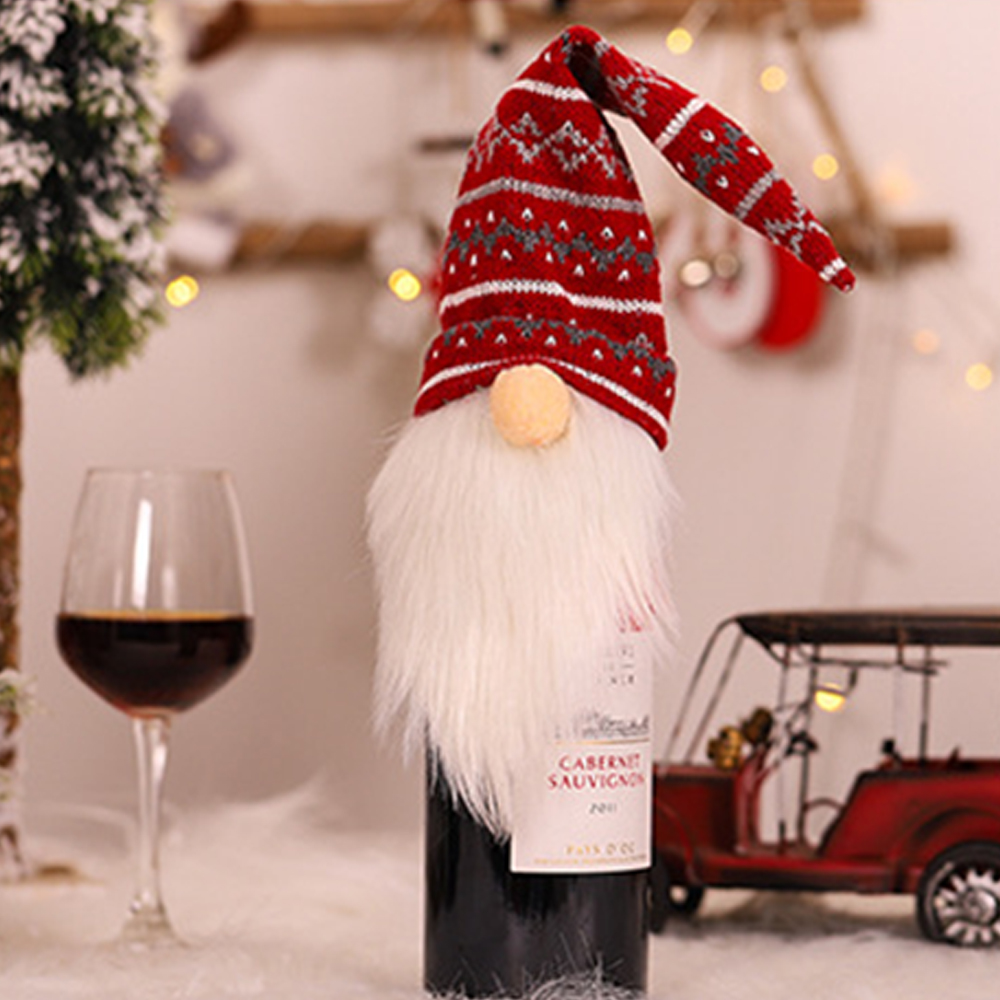 Christmas Knitted Wine Bottle Cover 2