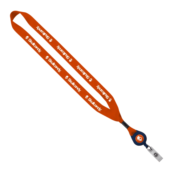 3/4" Polyester Lanyard with Metal Crimp & Retractable Badge Reel 272