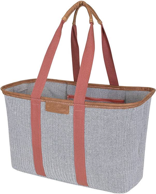 Large Canvas Foldable Grocery Shopping Bag, custom tote bag with logo imprint 4
