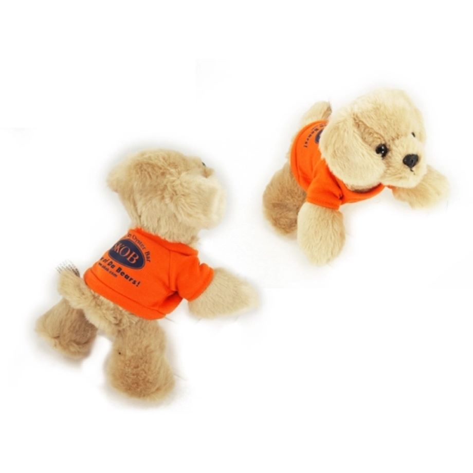 8" Golden Labrador Dog with t-shirt and one color imprint 2