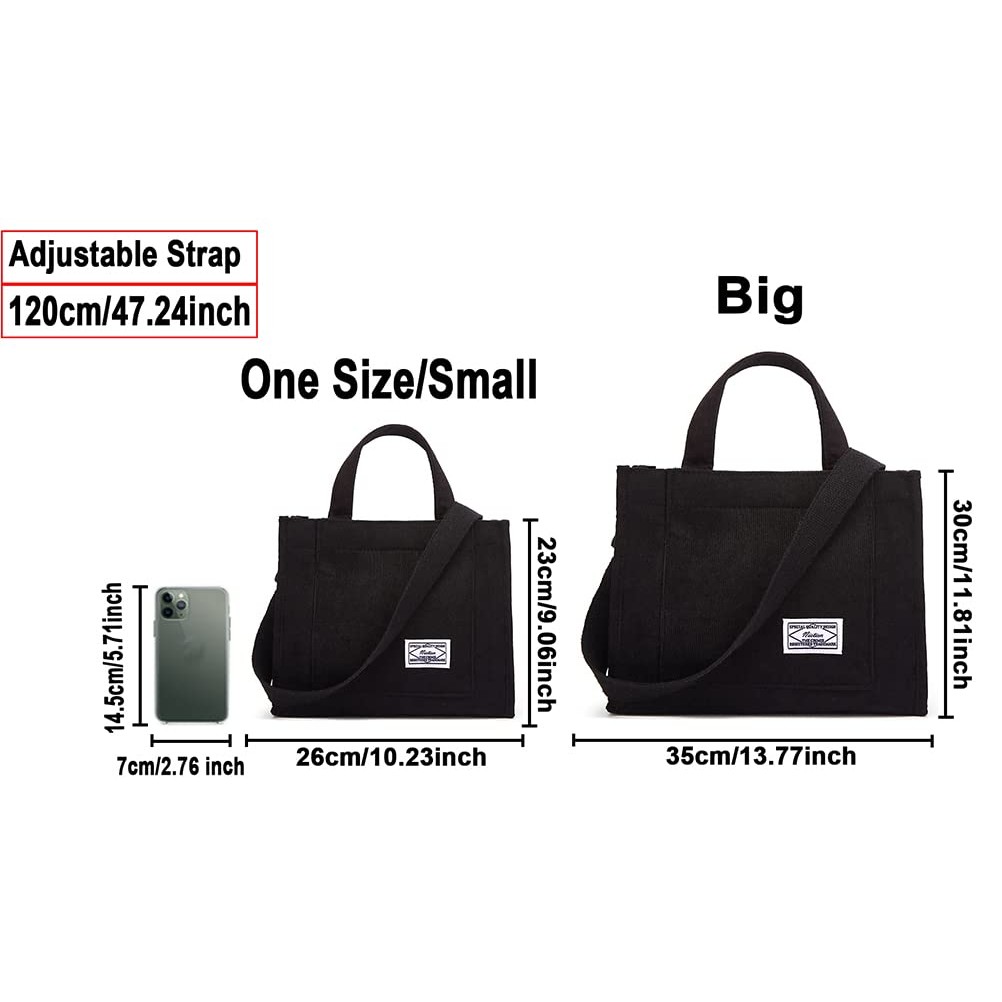 Stylish Tote Handbag for Women Corduroy Hobo Bag Fashion Crossbody Bag College Bag 4