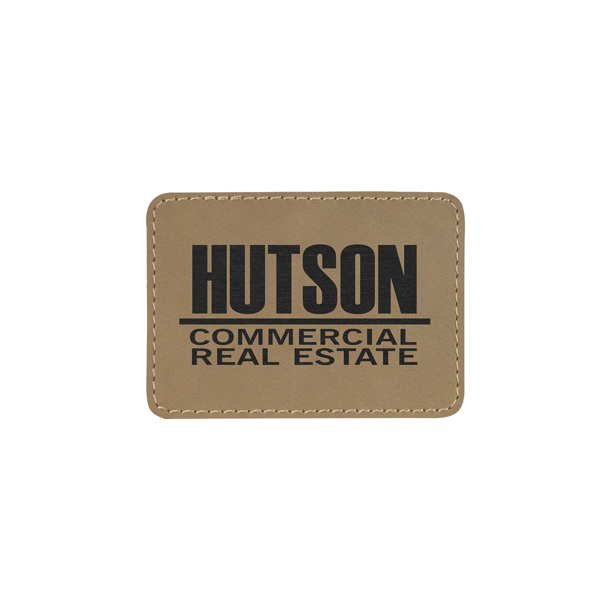 3" x 2" Light Brown Leatherette Rectangular Patch with Adhesive