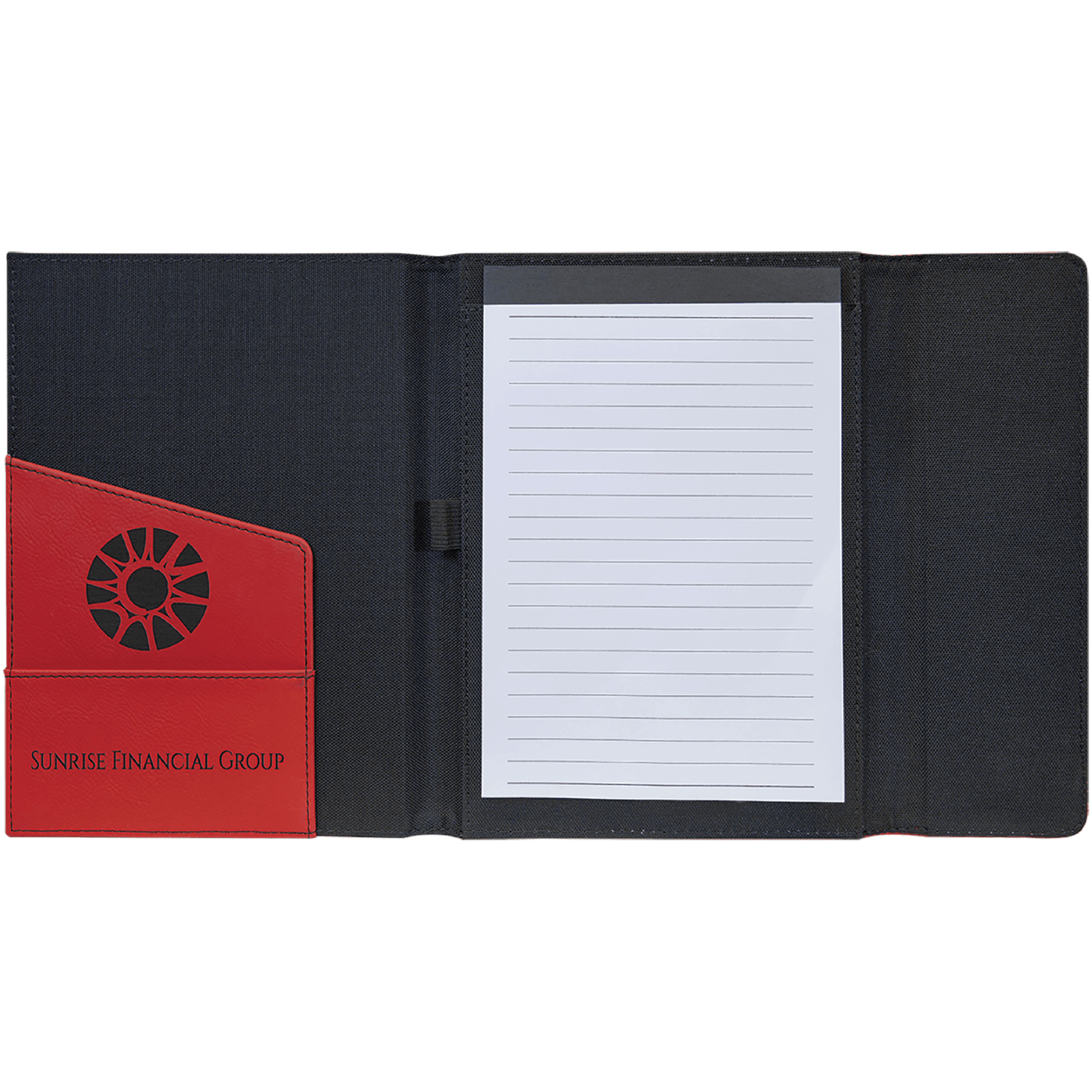 7" x 9" Red Leatherette & Black Canvas Portfolio 8
