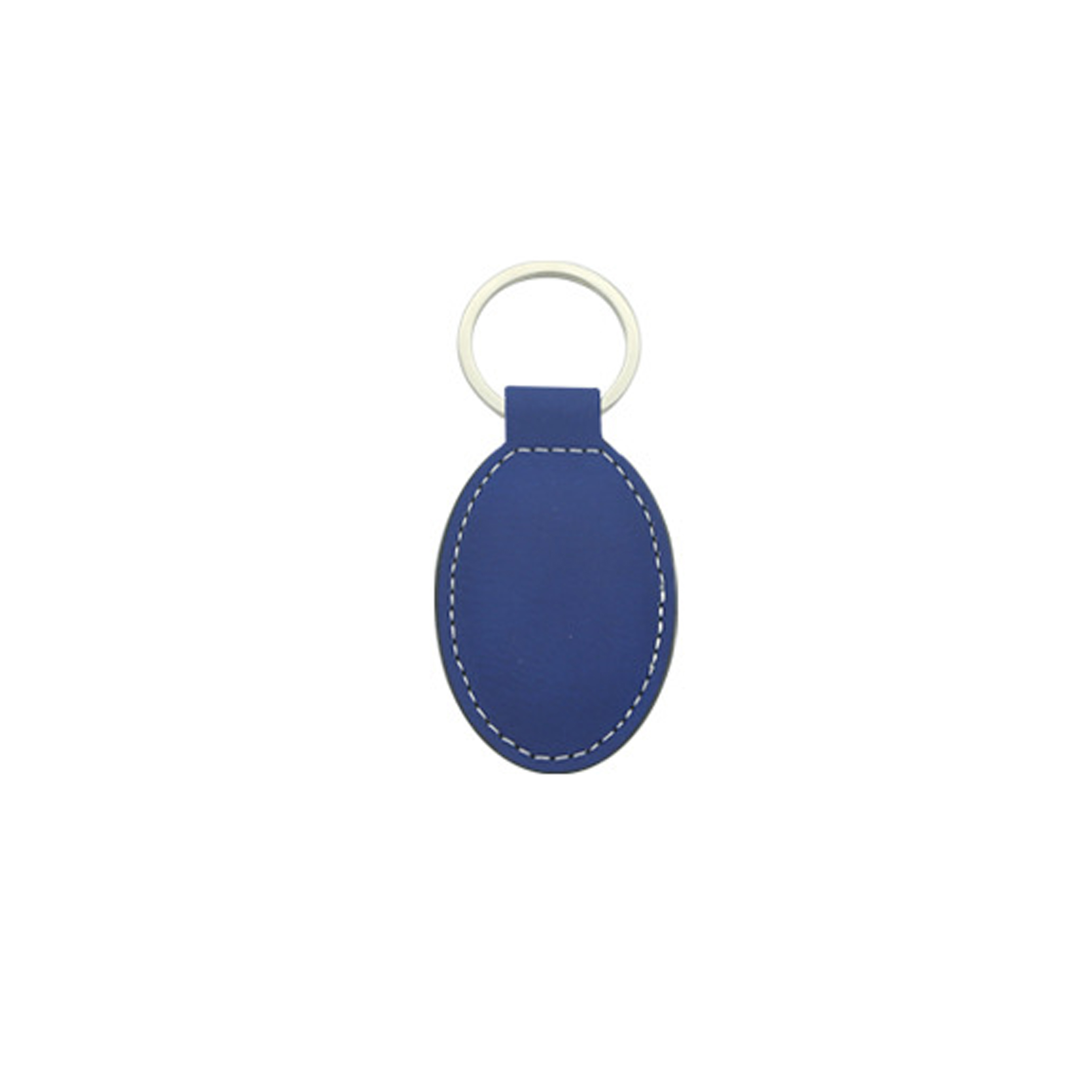 Vegan Leather Oval Shaped Keychain 2