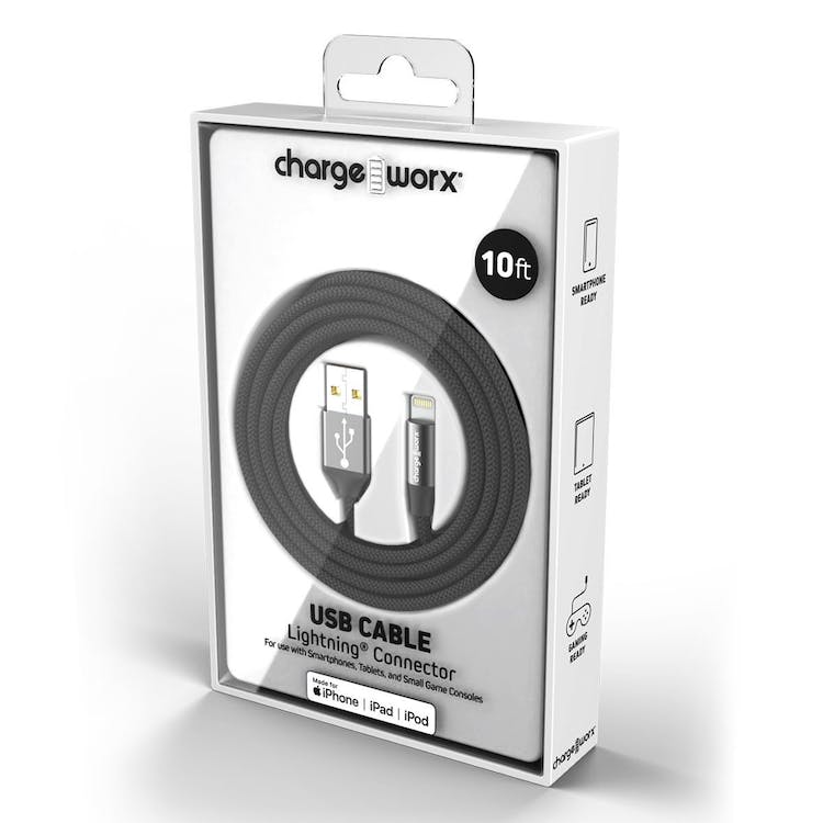10' Lightning USB Cable - Pitch Black 1