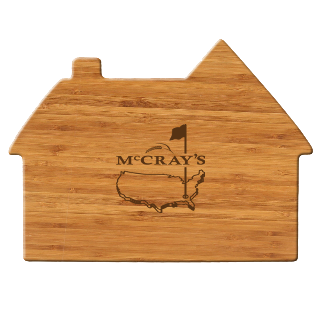 12" House Shape Bamboo Cutting Board Thick Style 2