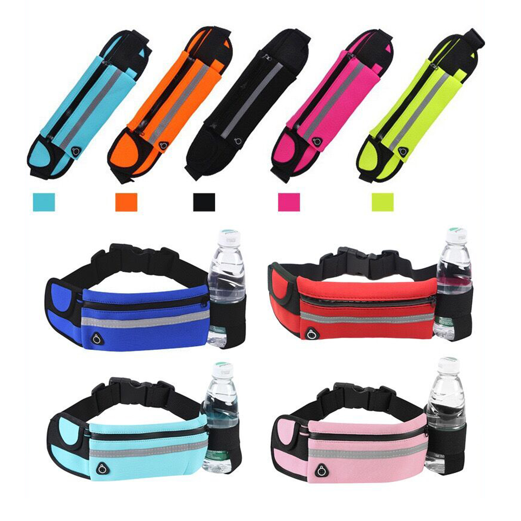 Lycra Running Belt Fanny Pack With Bottle Holder 2