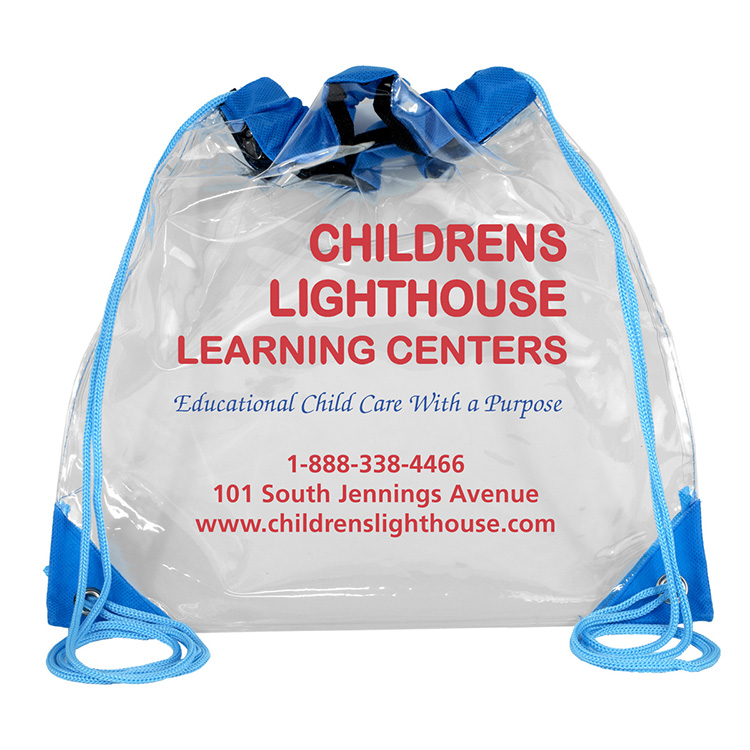 "Harris" Clear Vinyl Stadium Compliant Cinch Pack Backpack 17