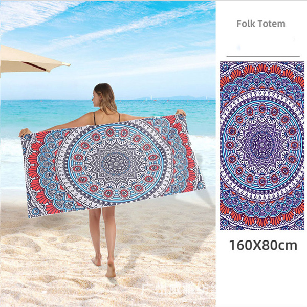 Double-sided velvet absorbent and quick-drying beach towel 12