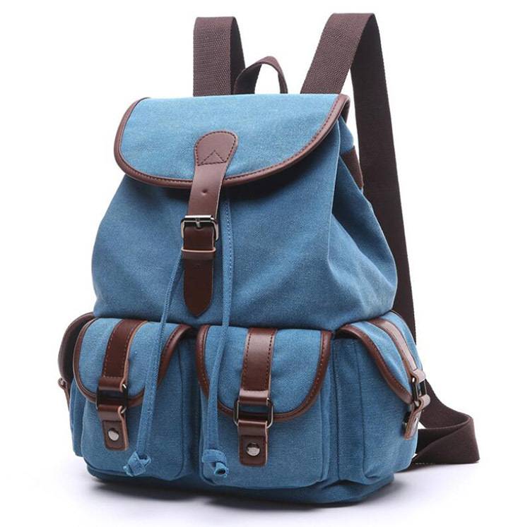 Women's Backpack Solid Color Multi-Pocket Outdoor Travel Bag 9