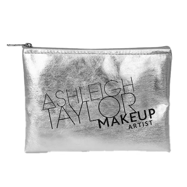 Metallic Vegan Leather Zippered Pouch 3