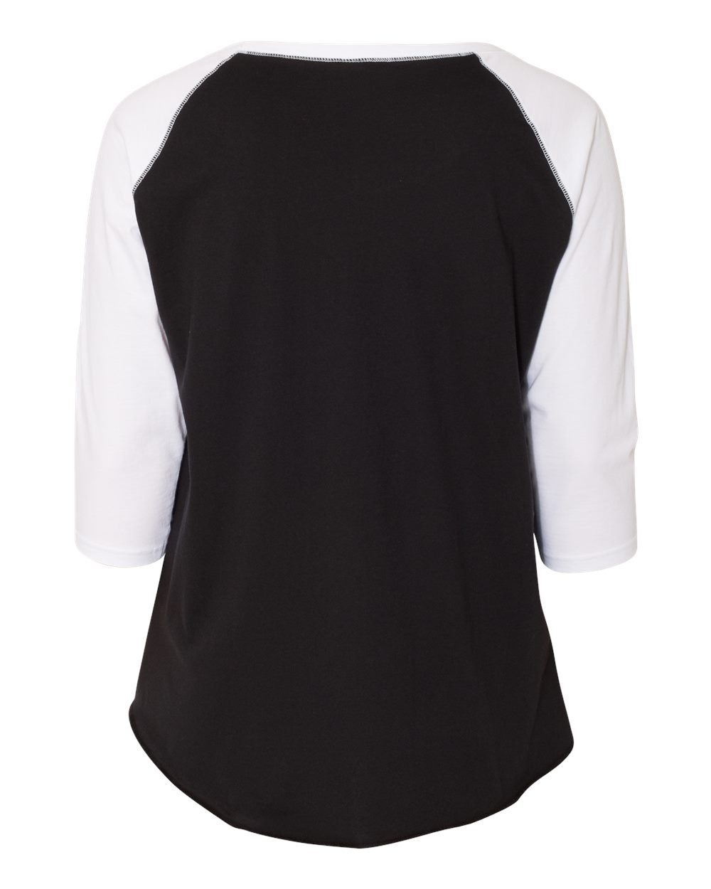 Women's Curvy Collection Baseball Three-Quarter Sleeve Tee - 3830 5