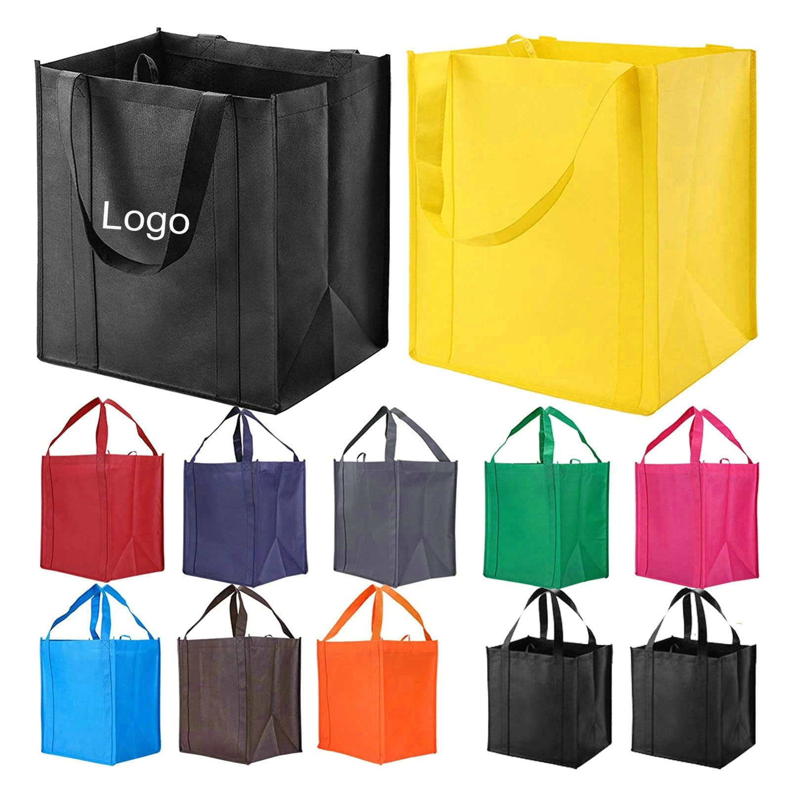 Reusable Big Reinforced Handle Grocery Bags 2