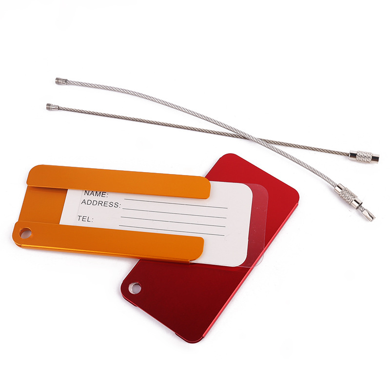 Metal Travel Luggage Tags Suitcase Card Holder w/Key Ring 4