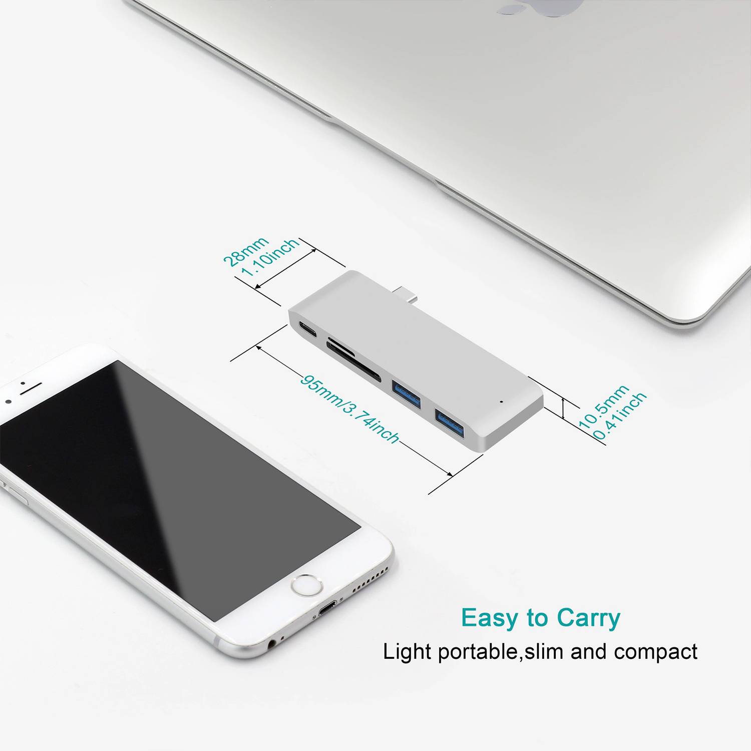6 in 1 USB C Adapter for MacBook Laptop Computer 5