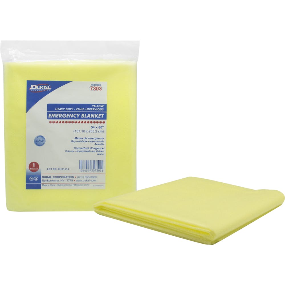 Emergency Blanket - Yellow Poly-Coated 54" x 80" 1