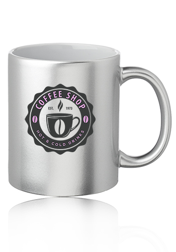 11 oz. Metallic Ceramic Custom Mugs 10