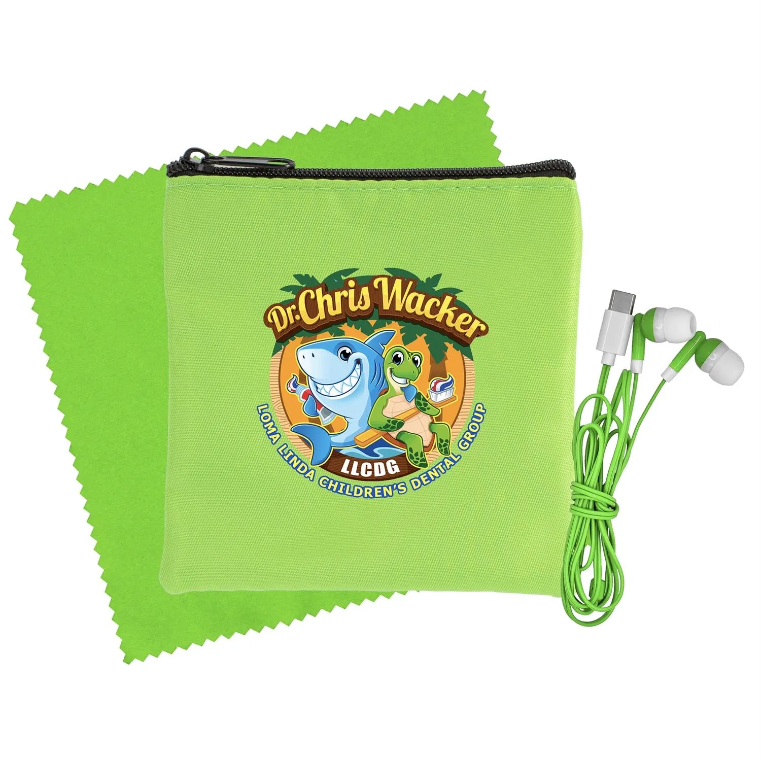 Colorful RPET Ear Bud & Cloth Set 23