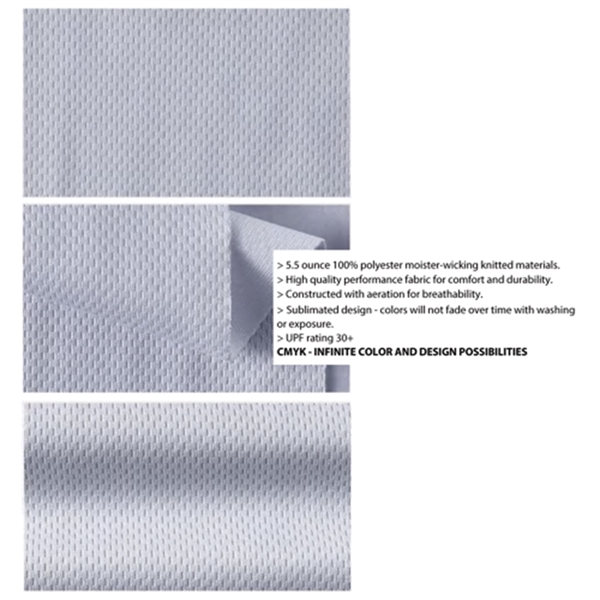 Sublimation UPF Mesh 2-Button Baseball Henley - Men Women 2