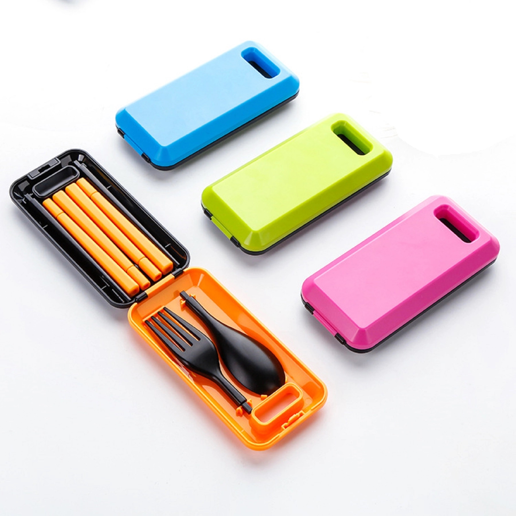 3 in 1 Collapsible Chopsticks Spoon Fork Set 4