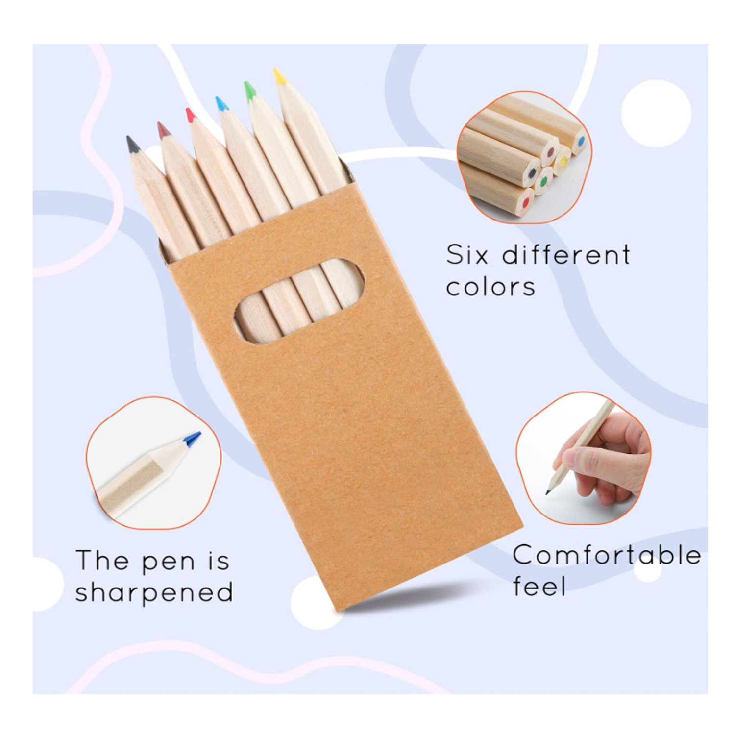 Wooden And Custom Non-toxic 6-pieces twistable crayons 5