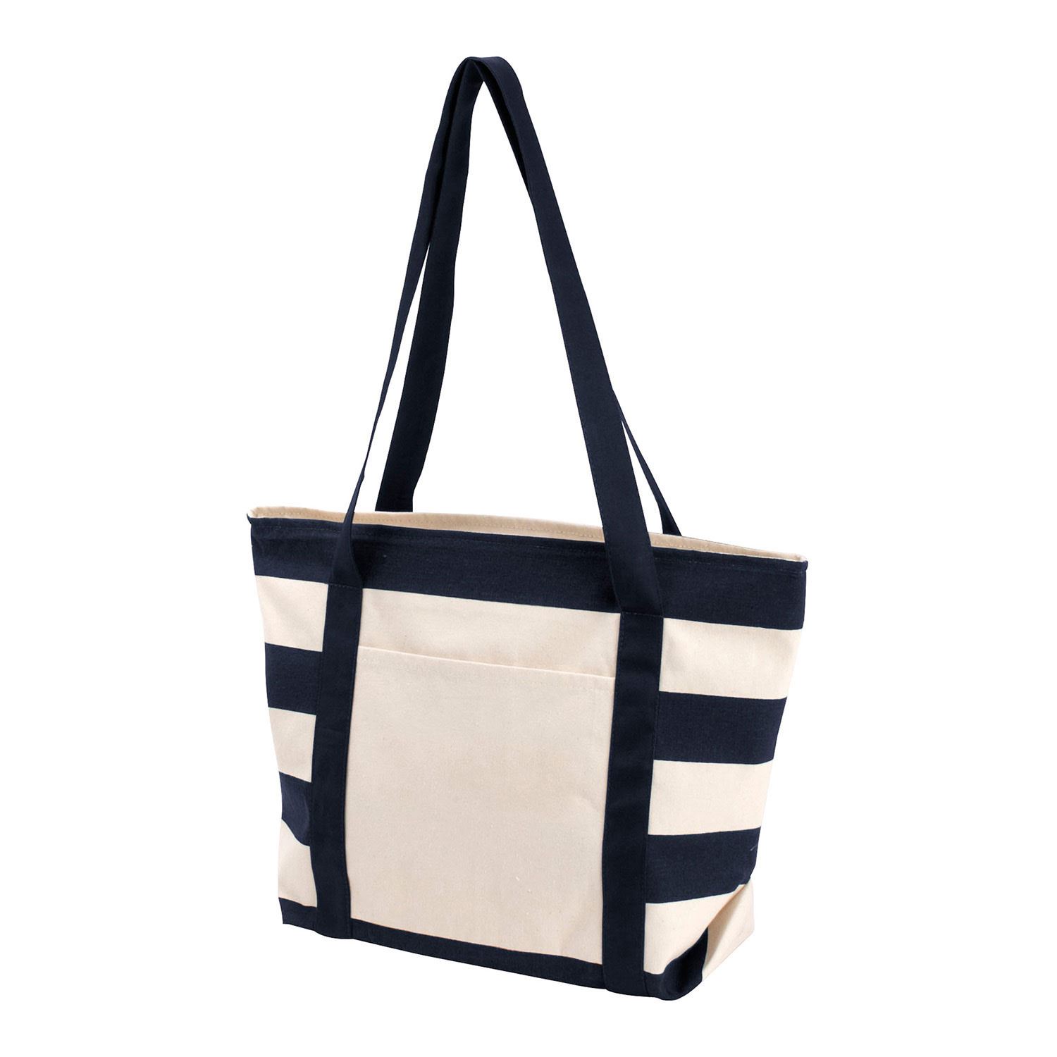 Striped Accent Boat Bag, custom tote bag with logo imprint 10