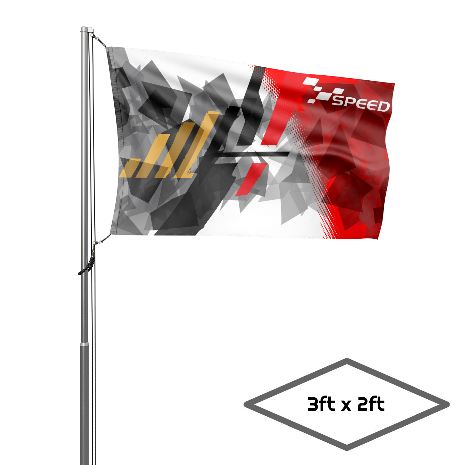 Single-Sided Dye Sublimation 1-Layer Flag (3' X 2') 4
