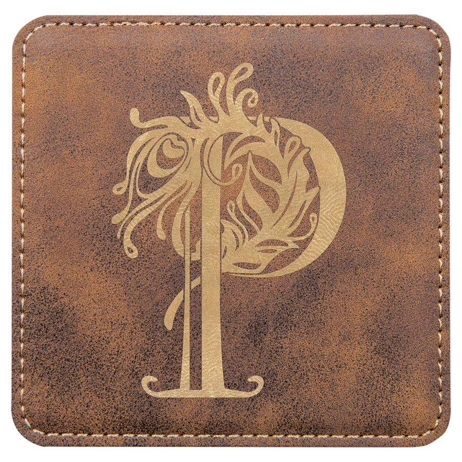 Leather Square Coaster, 4 x 4 x 5/32" 22