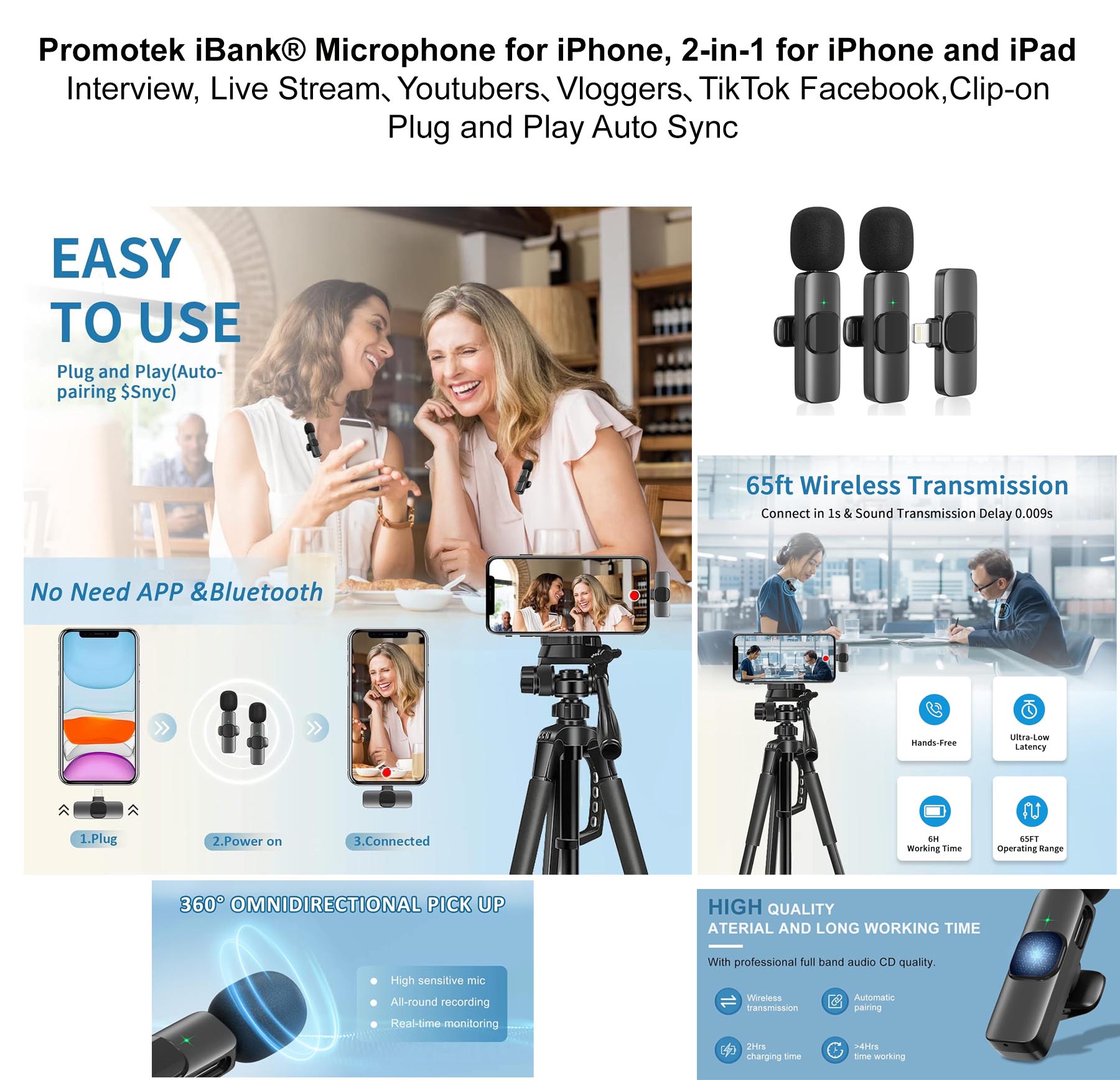 iBank ® Microphone for iPhone, Lav Mic 2
